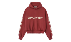 Cropped Relaxed Pullover Hoodie "Crimson" 192HO256901F