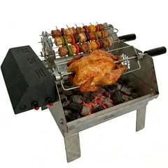 360° Auto-Rotate Portable Rotisserie Charcoal Grill