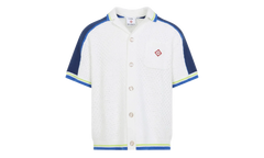 Tennis Cotton Crochet Shirt "White / Blue" MSS26KW131001