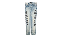 Maxfield Exclusive Leather Patch Bones Jeans "Original Indigo Black" AMELPBJOI