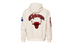 Chicago Bulls 1966 Lightweight Vegan Zip-Up Hooded Jacket "White" NBA 147WHTDE BULLS