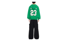 Varsity Print Cotton Hoodie "College Green" OMBB118S24FLE0055561