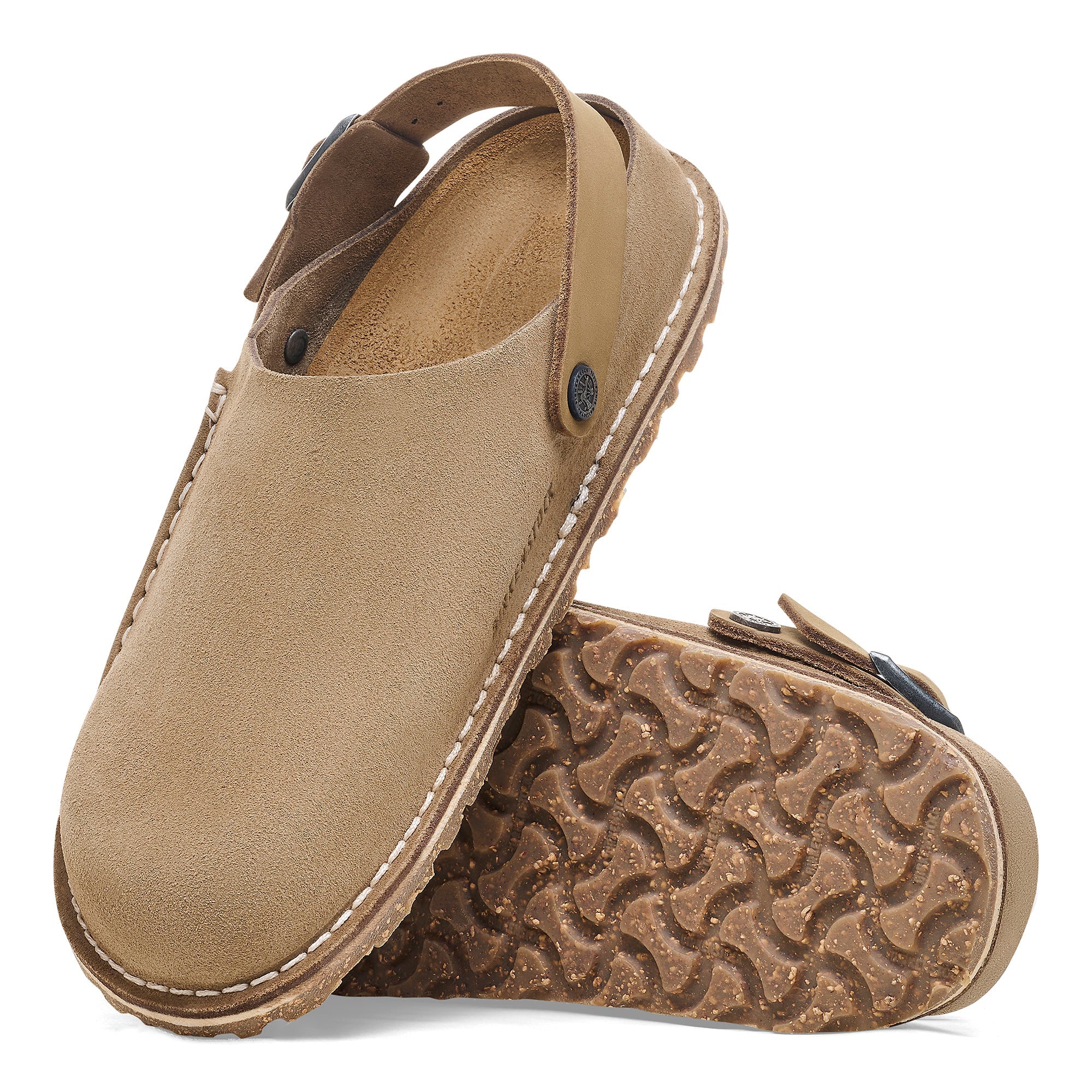 Birkenstock Gray Taupe Lutry Premium Suede Leather Men's Clog Shoes R1025293