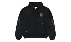 La Prémonition Crystal Embellished Zip Hooded Sweatshirt "Black" MS25 JTP 343 01