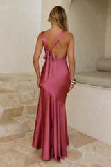 Bespoke Beauty Satin Maxi Dress Berry
