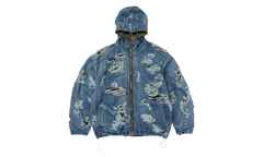 Hell Denim Camo Zip-Up Hoodie "Blue" TC25JK2301