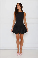 Burst Of Joy Bubble Mini Dress Black