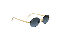 Ray-Ban Rimless "A$AP Rocky - Polished Arista Gold with Blue Gradient Dark Grey Lens" RB3929 001 S2