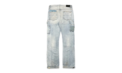 Patchwork Bandana Carpenter Jeans "Stone Indigo" AMIF MJ340