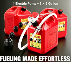 Fuel Storage Kit with Automatic Electric Pump-3×5 Gallon + Pump