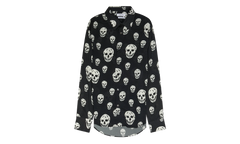 All Over Skulls Button Down Shirt "Black / Ivory" AM004