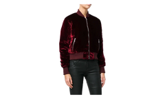 Velvet Satin Bomber Jacket "Burgundy" MOS017 652