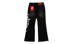 OG Logo Flared Denim Jeans "Grey Wash" GS116