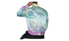 Watercolor Print Silk Bomber Jacket "Multicolor" F0M04179VS MUL