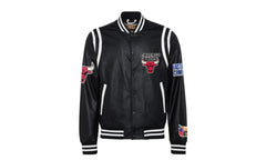 Chicago Bulls Vegan Leather Jacket "Black" NBA CHI BUL 103