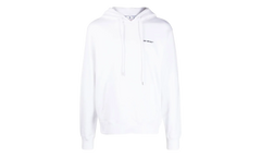 Wave Outline Diagonal Slim Hoodie "White / Black" OMBB097F22FLE0150110