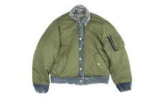 Reversible Denim Trucker Jacket "Indigo Olive Green" WORTB NYLINO BLUE