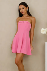 Afternoon Opulence Strapless Mini Dress Pink