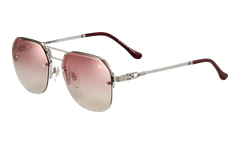 CEO Bevel Rimless Drill Mount 18KT "White Gold / Pastel Red Gradient Flash Silver" DMCE2 0010 48B2