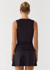 Cherry Sky Mini Dress - Black
