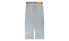 Turn Up Rhinestone Trousers "Blue" AK1003AUZ