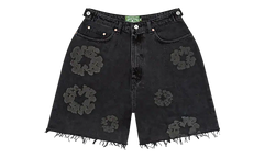 Mono Cotton Wreath Denim Shorts "Black" DT389