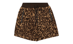 Printed Leopard Fleece Shorts "Brown" MKSS03 242