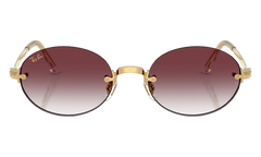 Ray-Ban Rimless "A$AP Rocky - Polished Arista Gold with Clear Gradient Dark Violet Lens" RB3929 001 8H