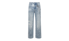 Printed Cross Chains Washed Denim Jean "Blue" BC23ZAWPT01 BLUE