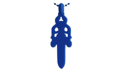 Silicone Dagger Pendant Ball Chain Necklace "Blue" CHRM0887