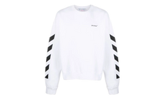 Diagonal Helvetica Oversized Sweatshirt "White" OMBA058C99FLE0010110