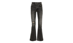 Vintage Flare Blowout Denim Jeans "Light Black" P004 VFLB324