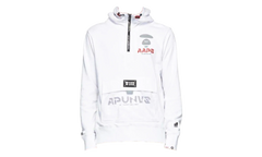 AAPE Logo Half-Zip Hoodie "White" 211547M202021
