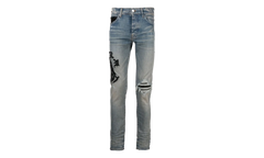 Amiri x Wes Lang Reaper Logo Jeans Clay "Indigo Black" AW22MDS002 408