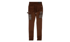 Denim Leather Workman Pants "Brown" MDS121 210