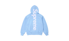 SATIN APPLIQUÉ HOODED SWEATSHIRT "FW24 - Light Blue" SU528
