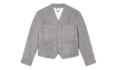 Hairy Collarless Jacket "Pale Grey" FF65VE1169PE93