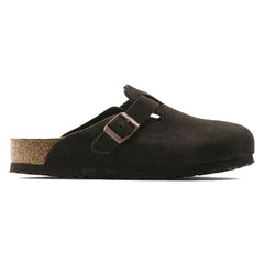 Birkenstock Womens Boston Soft Footbed Sandals - Mocha Suede