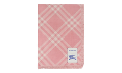 MU Wide Check Wool Silk Scarf "Sugar Pink" 8123251