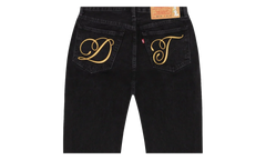 DT Metallic Gold Script 501 Jeans "Black" DT391