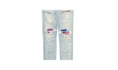 MX1 Bandana Patch Jeans "Light Indigo Rainbow" AMRBLI USED 1 NEW