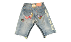 Gentlemen's Triple-Wide Long Denim Shorts "Indigo" BWA94