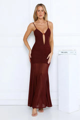 Chiciest Energy Maxi Dress Burgundy