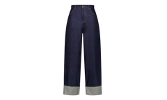 Navy Knitted Pocket Loose Fit Jeans "Blue" 52040201