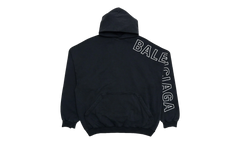 Embroidered Outline Logo Hooded Sweatshirt "Washed Black White" 739024 TOVV2 9034