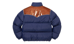 Glitter Yoke Down Puffer Jacket "FW22 - Navy" SU26914