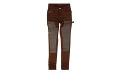 Denim Leather Workman Pants "Brown" MDS121 210