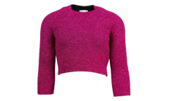 Cropped Crewneck Sweater "Pink Metallic" 482209 T6092 4407