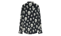 All Over Skulls Button Down Shirt "Black / Ivory" AM004