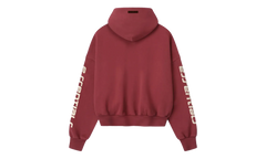 Cropped Relaxed Pullover Hoodie "Crimson" 192HO256901F